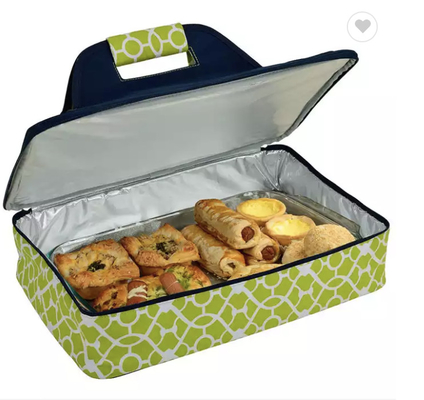 Pizza picnic Hộp đựng thực phẩm hầm cách nhiệt để giữ thực phẩm nóng hoặc lạnh Túi làm mát màu xanh lá cây