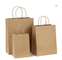 Túi đựng giấy Kraft nâu có thể phân hủy sinh học có tay cầm để mua sắm