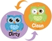 OEM Animal Owl từ tính Clean Dirty Flip Sign Máy rửa bát Sticker Clean Dirty