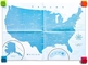 Bản đồ câu đố Hoa Kỳ Hoa Kỳ với 44 miếng ghép từ 19 X 13 inch